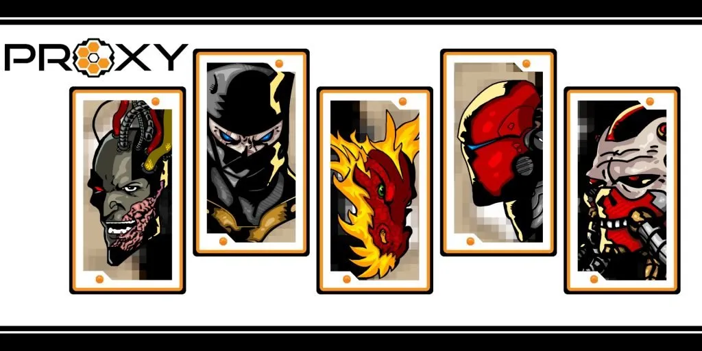 Proxy — five character cards from the game